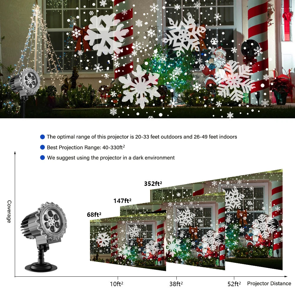 Projetor Natal LuzMagia™ – Efeito Neve & Estrelas