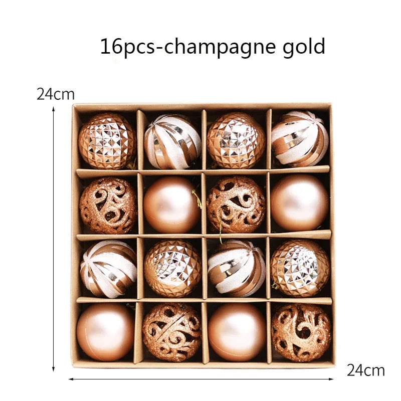 Conjunto de 36 bolas de decoração de Natal (12 bolas douradas) para árvore de Natal. Enfeite para pendurar na árvore, com tema natalino.