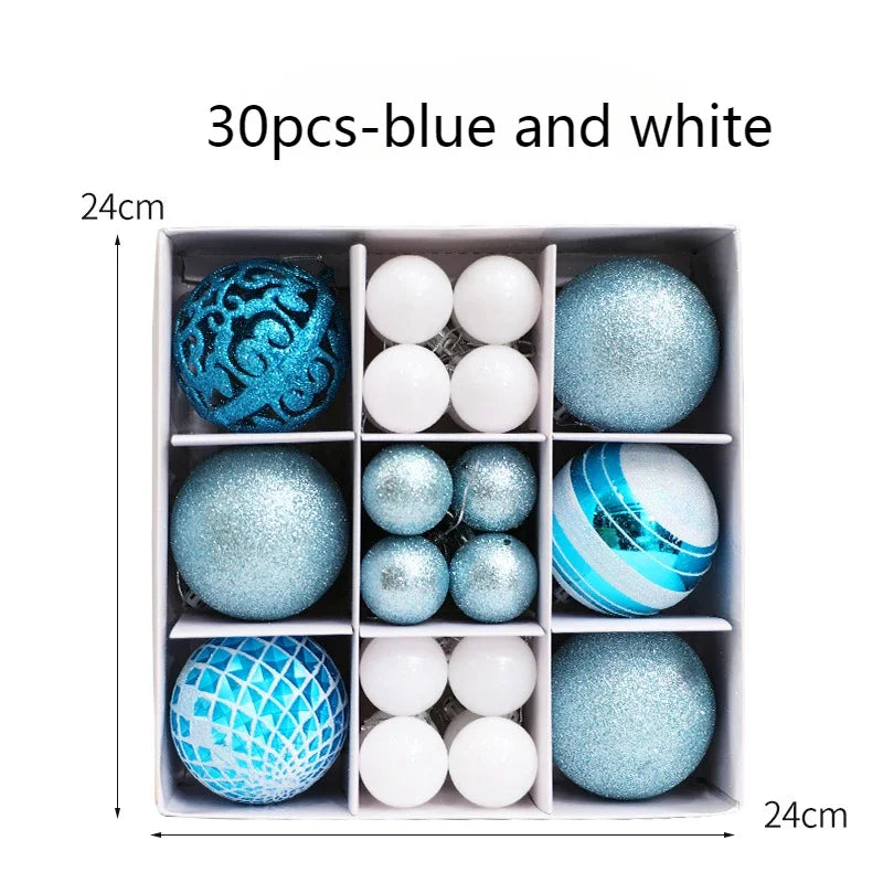 Conjunto de 36 bolas de decoração de Natal (12 bolas douradas) para árvore de Natal. Enfeite para pendurar na árvore, com tema natalino.